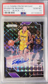BRANDON INGRAM 2016-17 PRIZM MOSAIC BLACK #1/1 AUTO AUTOGRAPH ROOKIE PSA 10